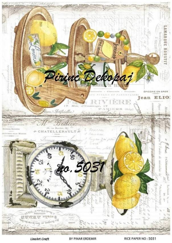 Limon Desenli Pirinç Dekopaj Model : 5031 - 1