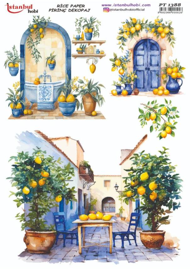 Limon Desenli Pirinç Dekopaj Model : PT 1388 - 1