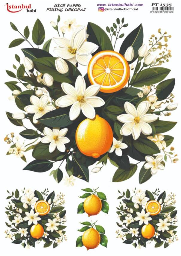 Limon Desenli Pirinç Dekopaj Model : PT 1535 - 1