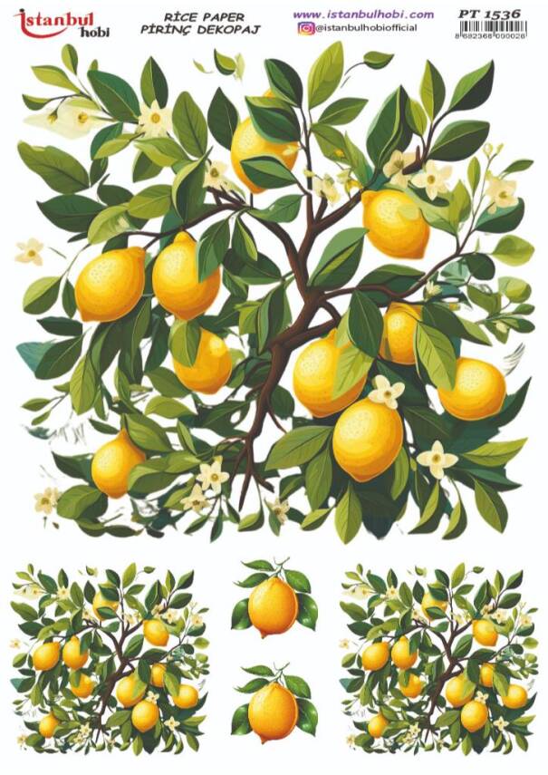 Limon Desenli Pirinç Dekopaj Model : PT 1536 - 1