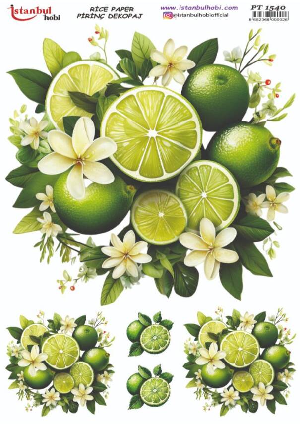 Limon Desenli Pirinç Dekopaj Model : PT 1540 - 1
