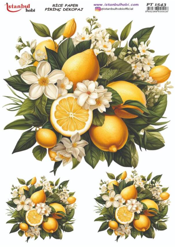 Limon Desenli Pirinç Dekopaj Model : PT 1543 - 1