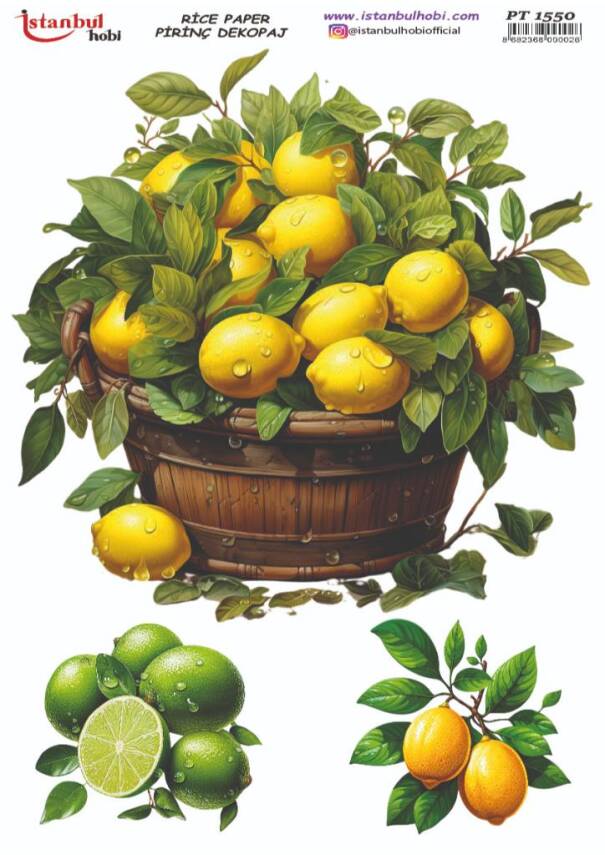 Limon Desenli Pirinç Dekopaj Model : PT 1550 - 1