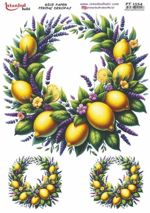 Limon Desenli Pirinç Dekopaj Model : PT 1554 - 1