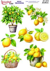Limon Desenli Sulu Transfer Kağıdı ST-1072 - Tual Hobi Craft Ist