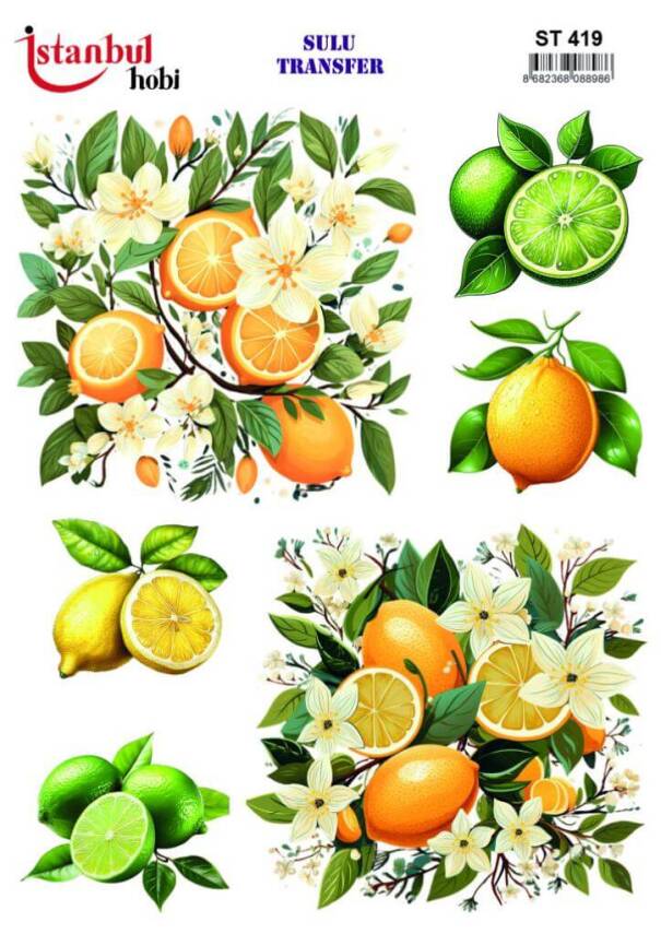 Limon Desenli Sulu Transfer Kağıdı ST-419 - 1