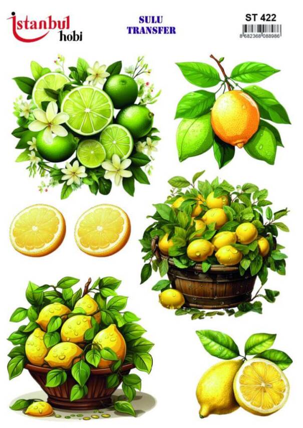 Limon Desenli Sulu Transfer Kağıdı ST-422 - 1