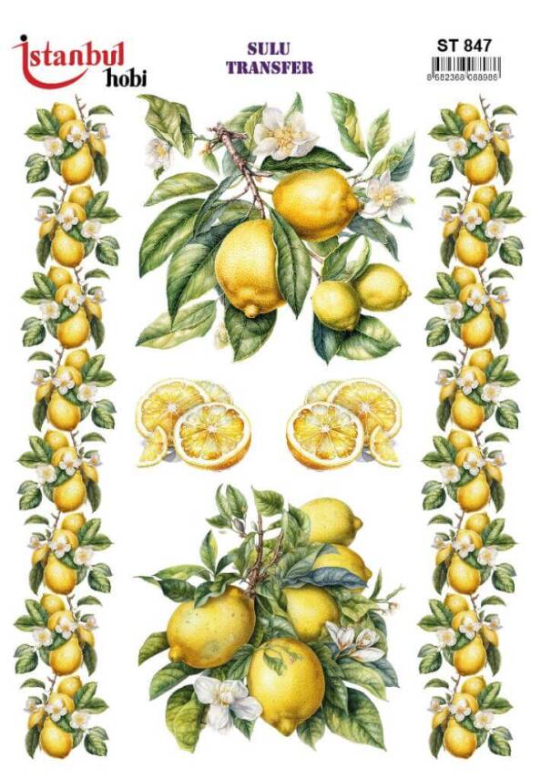 Limon Desenli Sulu Transfer Kağıdı ST-847 - 1