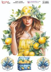 Limon ve Kadın Desenli Pirinç Dekopaj Model : PT 1402 - Tual Hobi Craft İst