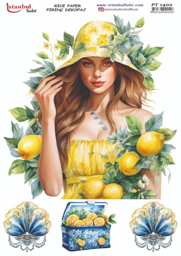 Limon ve Kadın Desenli Pirinç Dekopaj Model : PT 1402 - 1
