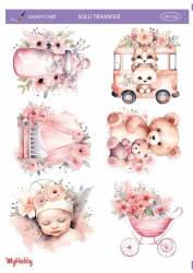 LineArt Ayı Bebek Desenli Sulu Transfer LNT151 - Line Art