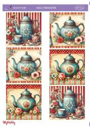 LineArt Çay Kahve Desenli Sulu Transfer LNT414 - Line Art