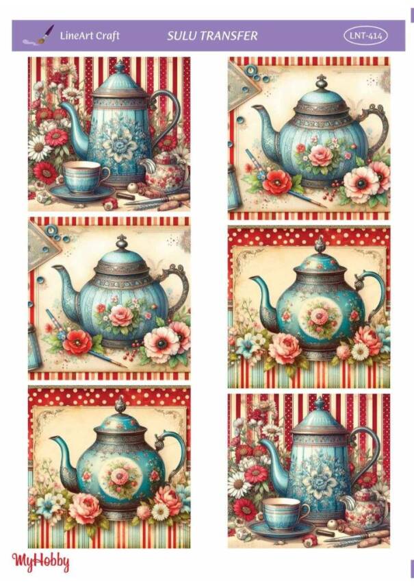 LineArt Çay Kahve Desenli Sulu Transfer LNT414 - 1