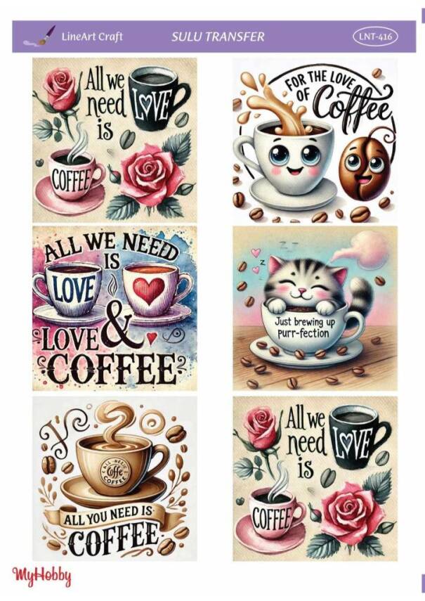 LineArt Çay Kahve Desenli Sulu Transfer LNT416 - 1