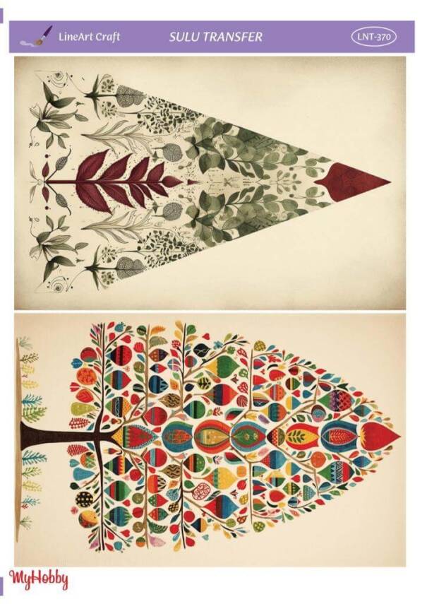 LineArt Çiçek Ağaç Desenli Sulu Transfer LNT370 - 1