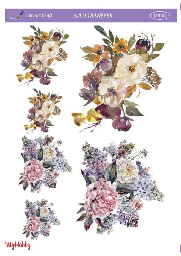LineArt Çiçek Desenli Sulu Transfer LNT001 - 1