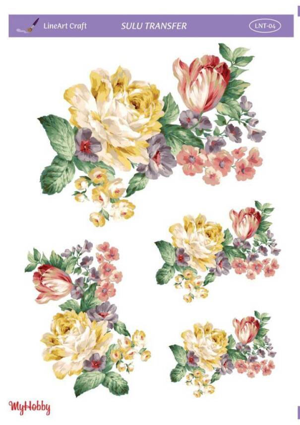 LineArt Çiçek Desenli Sulu Transfer LNT004 - 1