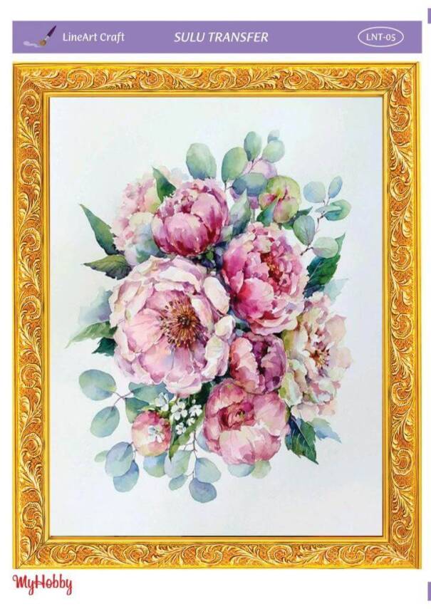 LineArt Çiçek Desenli Sulu Transfer LNT005 - 1