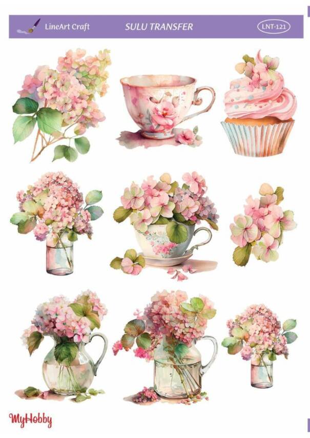 LineArt Çiçek Desenli Sulu Transfer LNT012 - 1