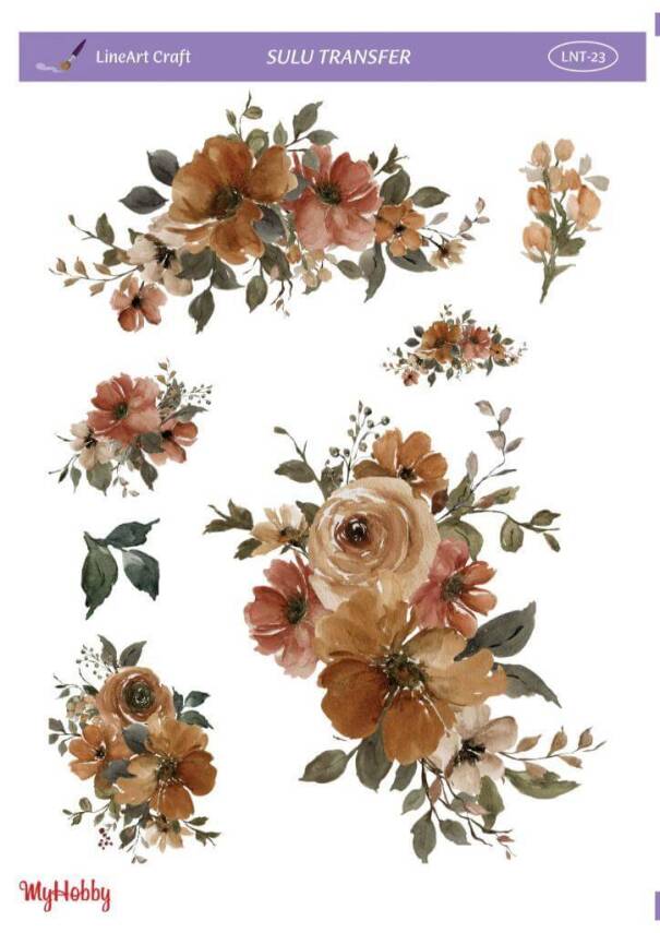 LineArt Çiçek Desenli Sulu Transfer LNT023 - 1