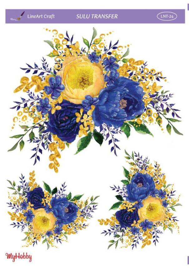 LineArt Çiçek Desenli Sulu Transfer LNT024 - 1