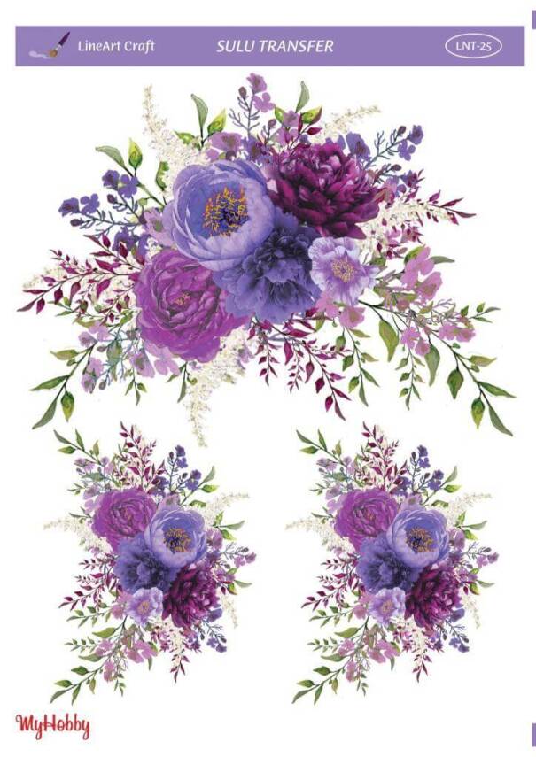 LineArt Çiçek Desenli Sulu Transfer LNT025 - 1