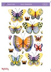 LineArt Kelebek Desenli Sulu Transfer LNT026 - Line Art