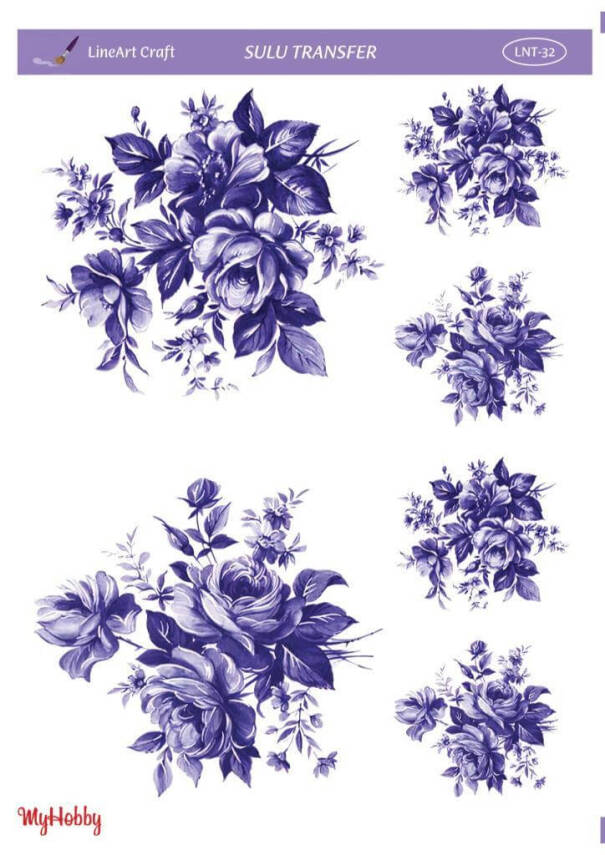 LineArt Çiçek Desenli Sulu Transfer LNT032 - 1