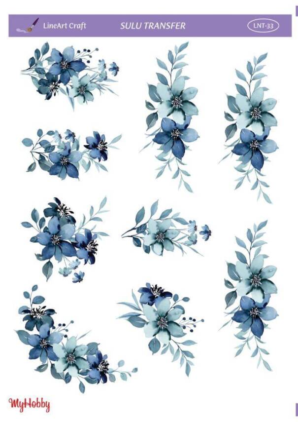 LineArt Çiçek Desenli Sulu Transfer LNT033 - 1