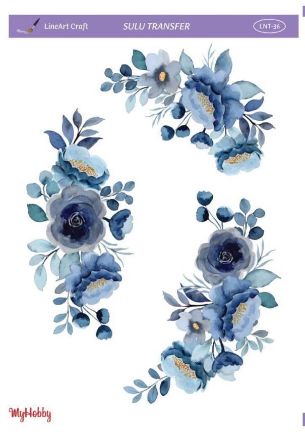 LineArt Çiçek Desenli Sulu Transfer LNT036 - 1