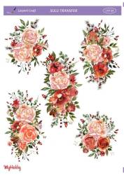 LineArt Çiçek Desenli Sulu Transfer LNT039 - Line Art