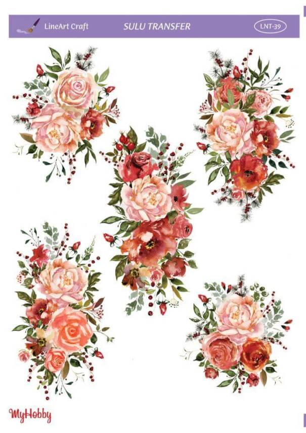 LineArt Çiçek Desenli Sulu Transfer LNT039 - 1