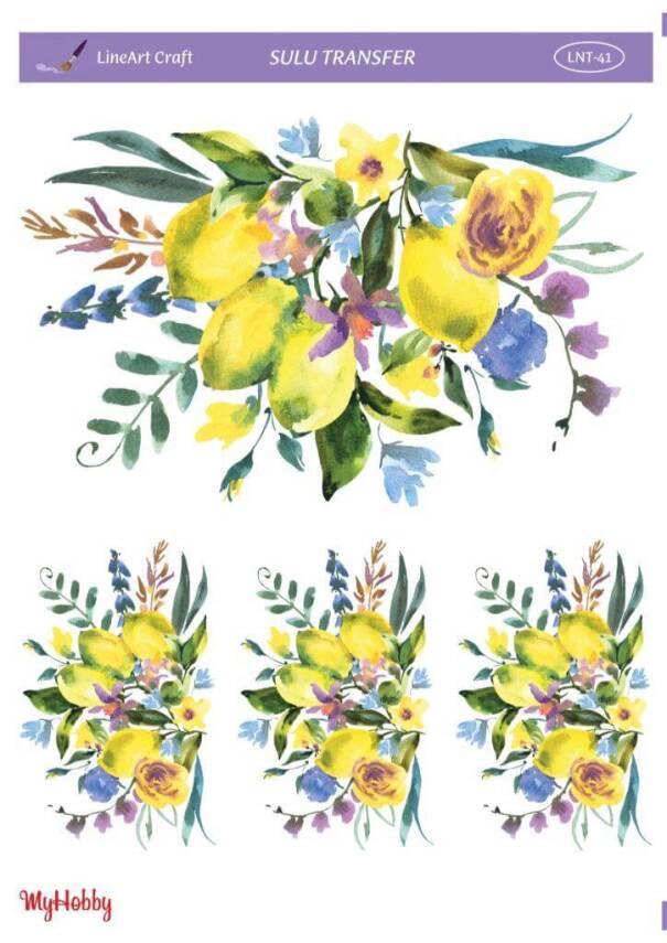 LineArt Çiçek Desenli Sulu Transfer LNT041 - 1
