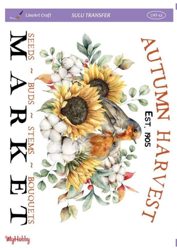 LineArt Çiçek Desenli Sulu Transfer LNT042 - 1