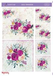 LineArt Çiçek Desenli Sulu Transfer LNT043 - Line Art