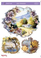 LineArt Çiçek Desenli Sulu Transfer LNT044 - Line Art