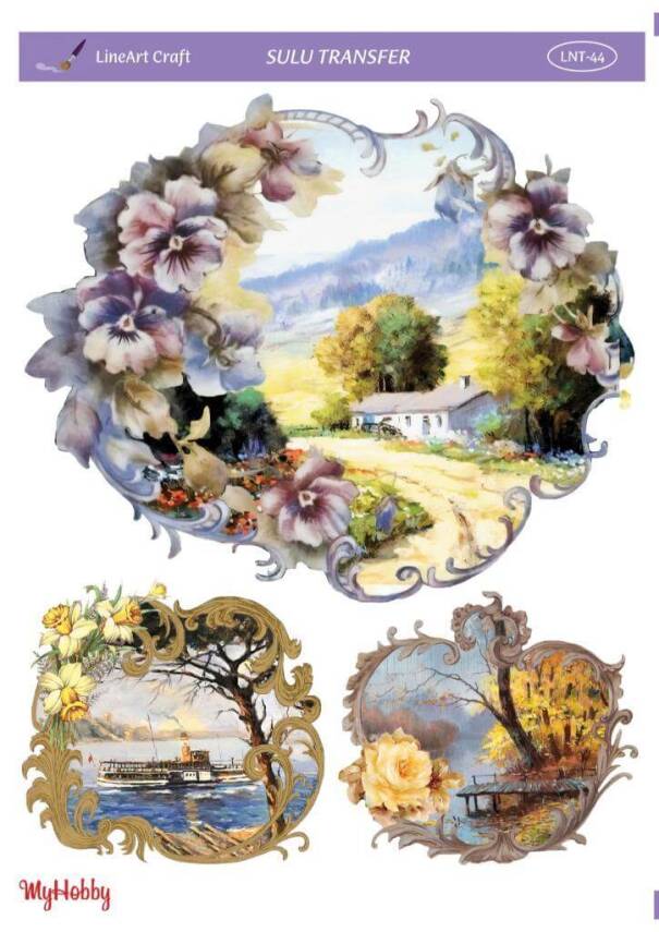 LineArt Çiçek Desenli Sulu Transfer LNT044 - 1