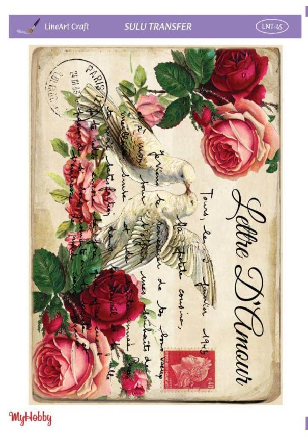 LineArt Çiçek Desenli Sulu Transfer LNT045 - 1