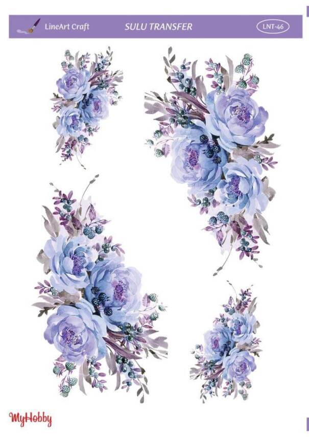 LineArt Çiçek Desenli Sulu Transfer LNT046 - 1