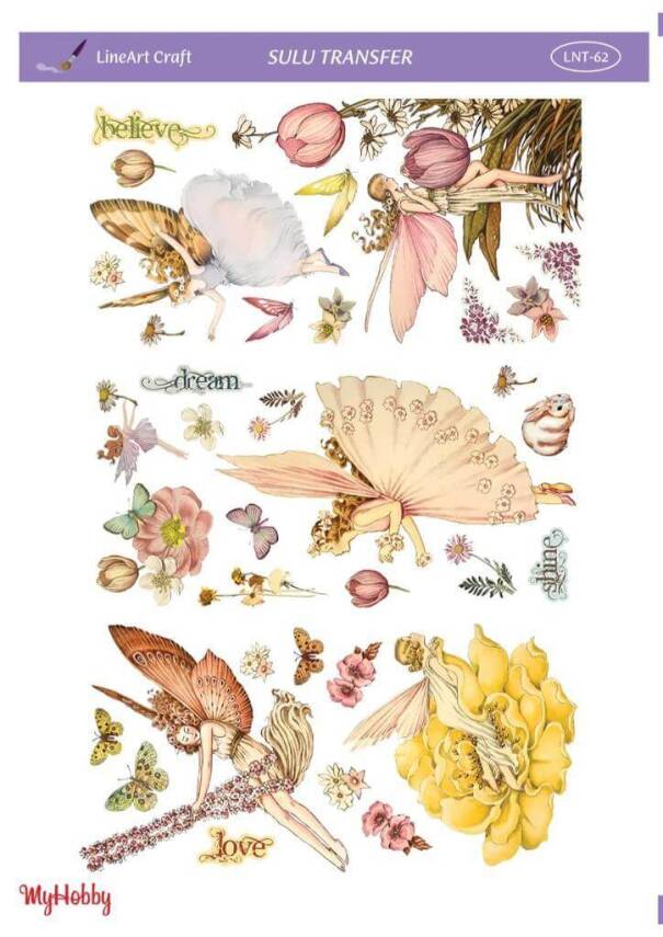 LineArt Çiçek Desenli Sulu Transfer LNT062 - 1