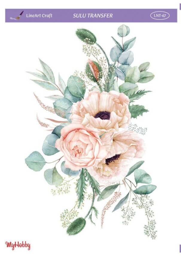 LineArt Çiçek Desenli Sulu Transfer LNT067 - 1