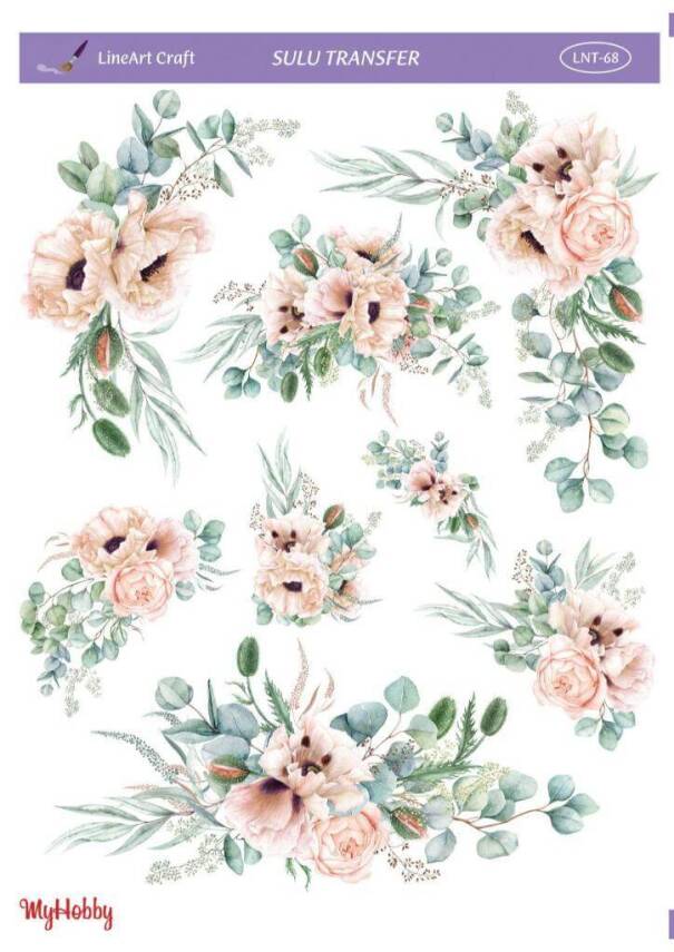 LineArt Çiçek Desenli Sulu Transfer LNT068 - 1