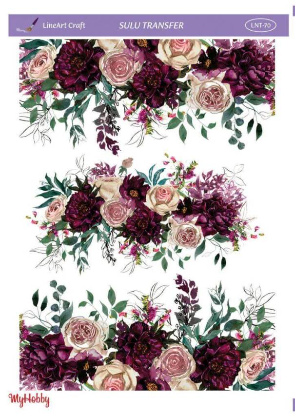 LineArt Çiçek Desenli Sulu Transfer LNT070 - 1