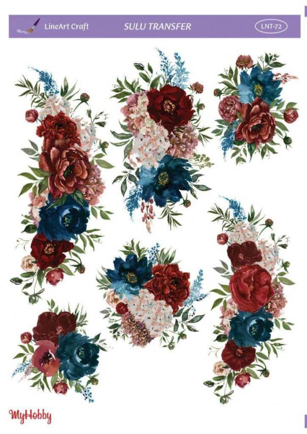 LineArt Çiçek Desenli Sulu Transfer LNT072 - 1