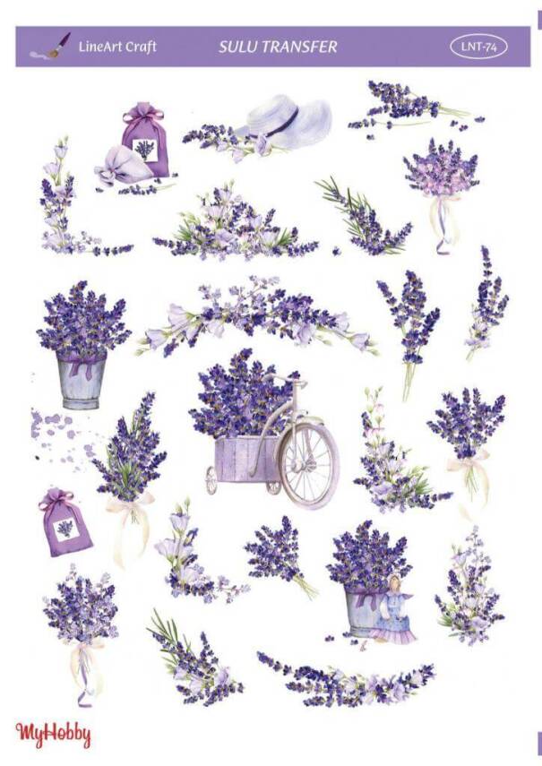LineArt Çiçek Desenli Sulu Transfer LNT074 - 1