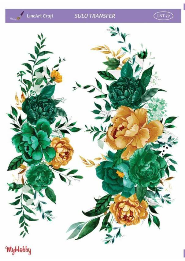 LineArt Çiçek Desenli Sulu Transfer LNT079 - 1