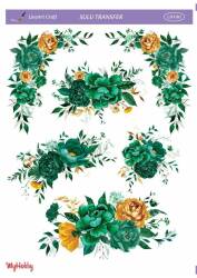 LineArt Çiçek Desenli Sulu Transfer LNT080 - Line Art