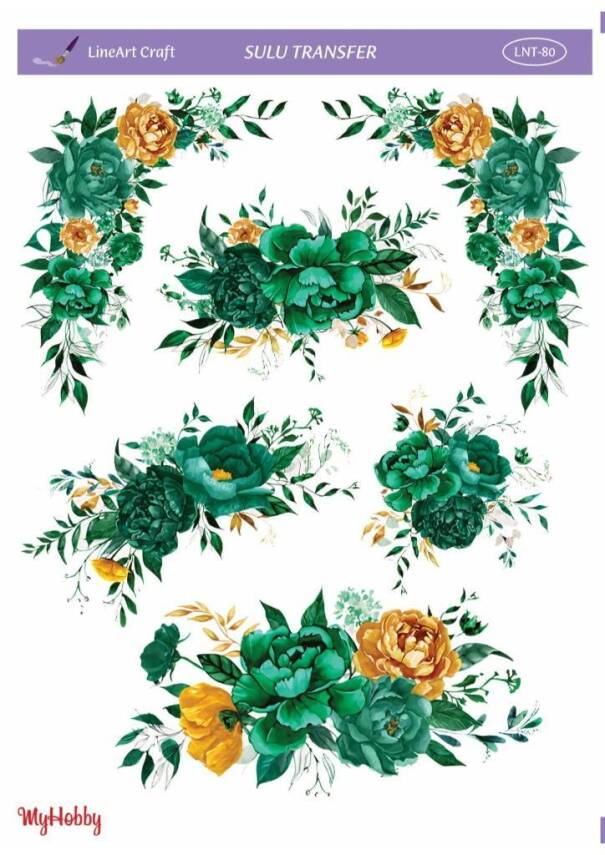 LineArt Çiçek Desenli Sulu Transfer LNT080 - 1