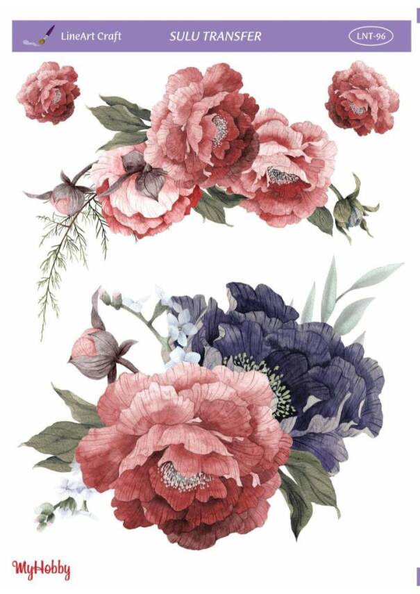 LineArt Çiçek Desenli Sulu Transfer LNT096 - 1