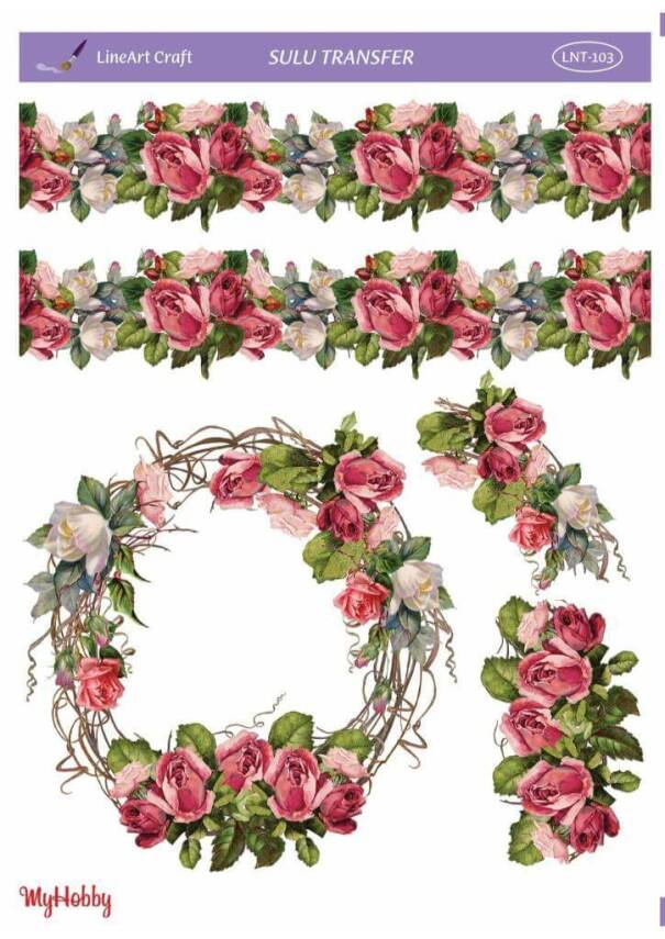 LineArt Çiçek Desenli Sulu Transfer LNT103 - 1